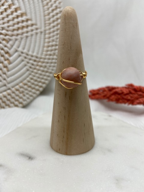 Matte Terracota Wire Wrapped Ring - Le'div Collections