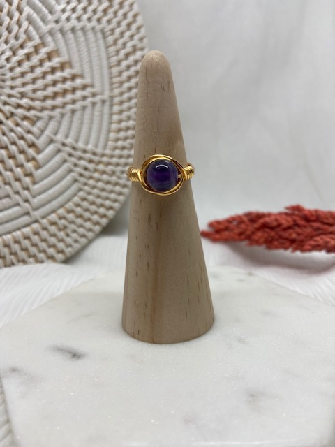 Purple Wire Wrapped Ring - Le'div Collections