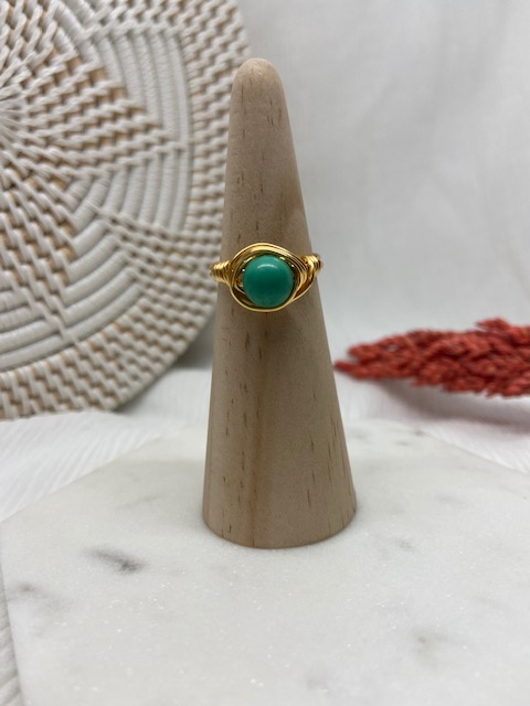 Turquoise Wire Wrapped Ring - Le'div Collections