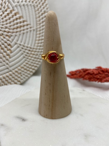 Red Wire Wrapped Ring - Le'div Collections