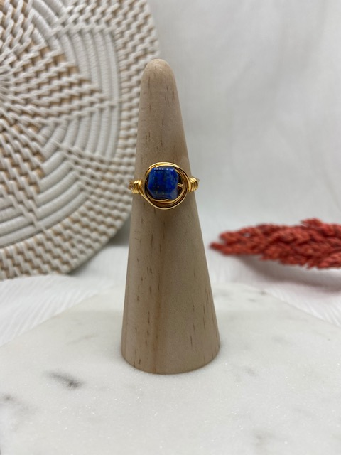 Navy Blue Wire Wrapped Ring - Le'div Collections