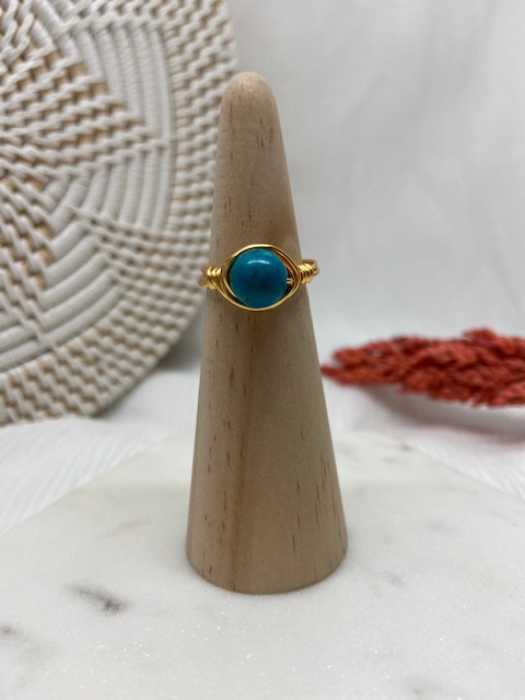 Turquoise Wire Wrapped Ring - Le'div Collections